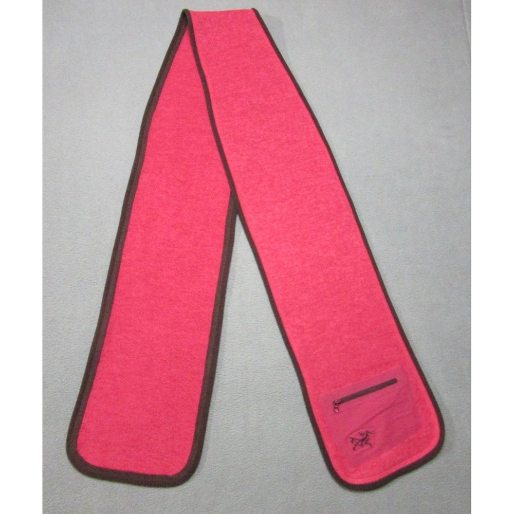 Arcteryx Scarf Pink Polartec Fleece Zip Pocket Unisex Outdoor Hiking 7.5x64